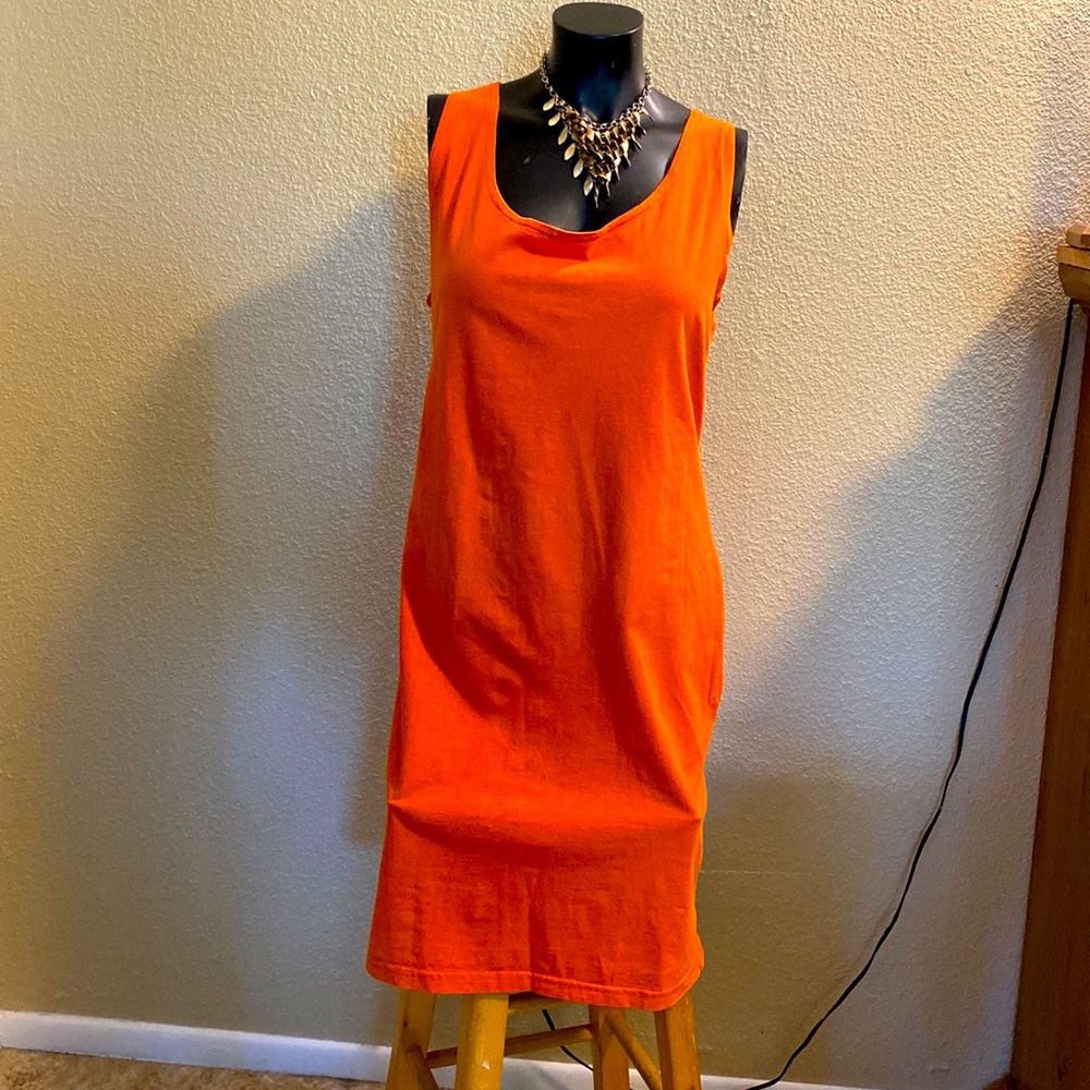 Ashley Stewart Sleeveless Orange  Pencil Dress